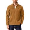 COOFANDY Men’s Polar Fleece Jacket Lightweight Full Zip Jackets Outdoor Hiking Casual Soft Warm Coat With Pockets(Light Brown)