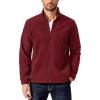COOFANDY Men’s Polar Fleece Jacket Lightweight Full Zip Jackets Outdoor Hiking Casual Soft Warm Coat With Pockets(Wine Red)