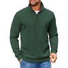 COOFANDY Mens Quarter Zip Pullover Sweatshirts Lightweight Long Sleeve Mock Neck Sweater Polo(Army Green)
