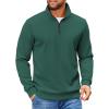 COOFANDY Mens Quarter Zip Pullover Sweatshirts Lightweight Long Sleeve Mock Neck Sweater Polo(Green)