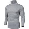 COOFANDY Men’s Slim Fit Basic Turtleneck Long Sleeve Lightweight Pullover Sweaters Casual Knitted Tops(Grey)