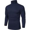 COOFANDY Men’s Slim Fit Basic Turtleneck Long Sleeve Lightweight Pullover Sweaters Casual Knitted Tops(Navy)