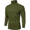 COOFANDY Men’s Slim Fit Basic Turtleneck Long Sleeve Lightweight Pullover Sweaters Casual Knitted Tops(Olive Green)