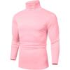 COOFANDY Men’s Slim Fit Basic Turtleneck Long Sleeve Lightweight Pullover Sweaters Casual Knitted Tops(Pink)
