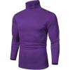 COOFANDY Men’s Slim Fit Basic Turtleneck Long Sleeve Lightweight Pullover Sweaters Casual Knitted Tops(Purple)