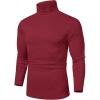 COOFANDY Men’s Slim Fit Basic Turtleneck Long Sleeve Lightweight Pullover Sweaters Casual Knitted Tops(Red)