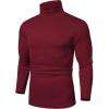 COOFANDY Men’s Slim Fit Basic Turtleneck Long Sleeve Lightweight Pullover Sweaters Casual Knitted Tops(Wine Red)