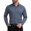 COOFANDY Mens Stretch Dress Shirts Muscle Fit Wrinkle Free Long Sleeve Button Down Shirt Business Casual Shirts(Blue)