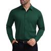 COOFANDY Mens Stretch Dress Shirts Muscle Fit Wrinkle Free Long Sleeve Button Down Shirt Business Casual Shirts(Green)