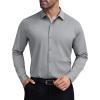 COOFANDY Mens Stretch Dress Shirts Muscle Fit Wrinkle Free Long Sleeve Button Down Shirt Business Casual Shirts(Light Grey)