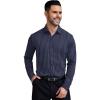 COOFANDY Mens Stretch Dress Shirts Muscle Fit Wrinkle Free Long Sleeve Button Down Shirt Business Casual Shirts(Navy & White Stripes)