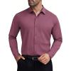 COOFANDY Mens Stretch Dress Shirts Muscle Fit Wrinkle Free Long Sleeve Button Down Shirt Business Casual Shirts(Purple)