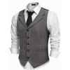 COOFANDY Men’s Suit Vests Slim Fit Waistcoat Notch Lapel Casual Formal Vest(Dark Charcoal)