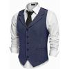 COOFANDY Men’s Suit Vests Slim Fit Waistcoat Notch Lapel Casual Formal Vest(Navy Blue)