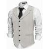 COOFANDY Men’s Suit Vests Slim Fit Waistcoat Notch Lapel Casual Formal Vest(Pastel Gray)