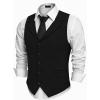 COOFANDY Men’s Suit Vests Slim Fit Waistcoat Notch Lapel Casual Formal Vest(Solid Color – Black)