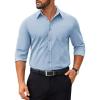 COOFANDY Mens Tech Dress Shirts Long Sleeve Poplin Formal Shirt Casual Button Down Shirts(Light Blue)