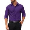 COOFANDY Mens Tech Dress Shirts Long Sleeve Poplin Formal Shirt Casual Button Down Shirts(Purple)