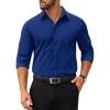 COOFANDY Mens Tech Dress Shirts Long Sleeve Poplin Formal Shirt Casual Button Down Shirts(Royal Azure)
