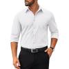 COOFANDY Mens Tech Dress Shirts Long Sleeve Poplin Formal Shirt Casual Button Down Shirts(White)