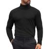 COOFANDY Mens Turtleneck Shirts Slim Fit Shirt Tops Lightweight Pullover Thermal Sweater Casual Long Sleeve Shirt(Black)