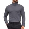 COOFANDY Mens Turtleneck Shirts Slim Fit Shirt Tops Lightweight Pullover Thermal Sweater Casual Long Sleeve Shirt(Dark Grey)