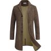 COOFANDY Mens Wool Blend Coat Winter Trench Coats Notched Lapel Collar Single Breasted Overcoat Classic Peacoat With Pockets(Brown Plaid)