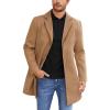 COOFANDY Mens Wool Blend Coat Winter Trench Coats Notched Lapel Collar Single Breasted Overcoat Classic Peacoat With Pockets(Camel)