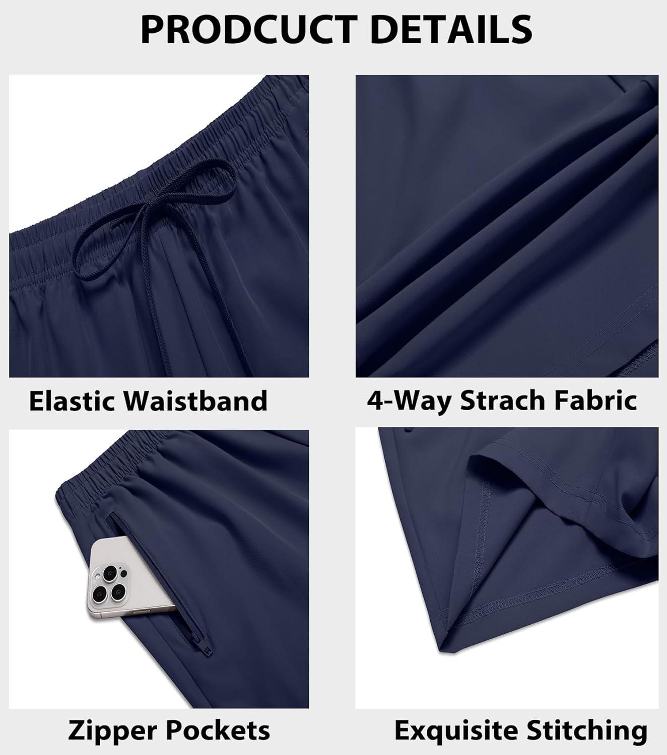 imageCOOFANDY Mens 2 Pack Workout Gym Shorts 7 Inch 5 Inch Athletic Shorts Lightweight Casual Jogger Short with Zipper Pockets3 Packdark GreyNavy BlueBlack