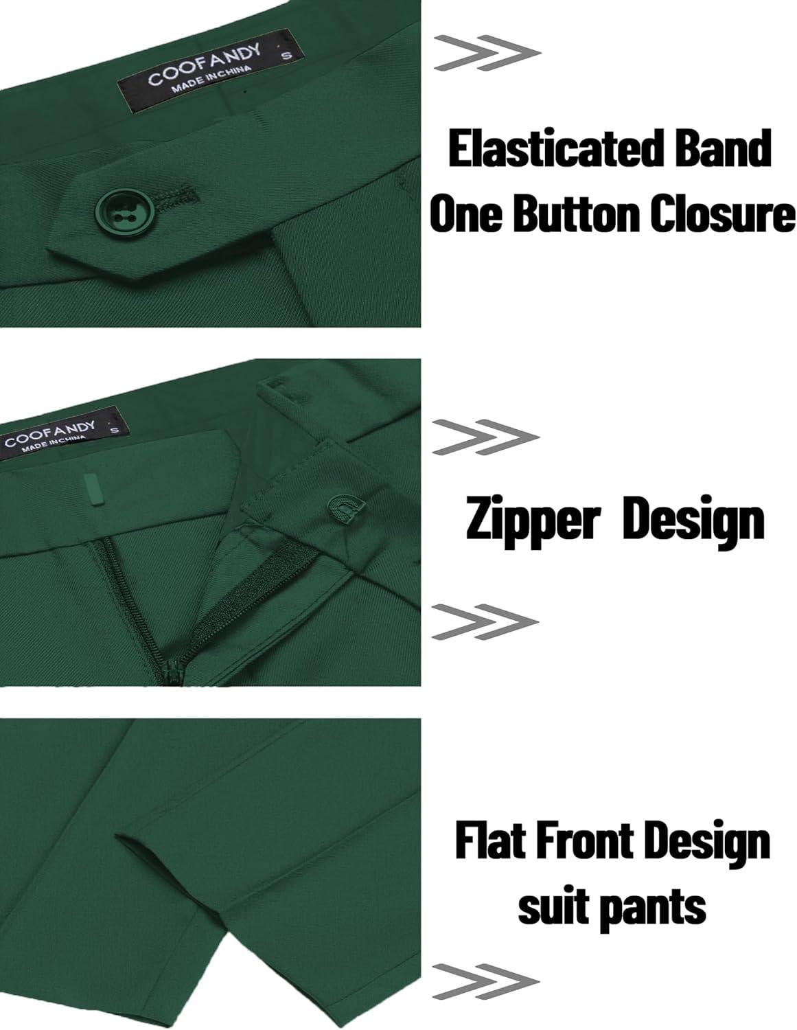 imageCOOFANDY Mens 2 Piece Suits Classic Fit 2 Button Dress Suits Tuxedo Jacket Blazer for Wedding Business Dinner PromDark Green