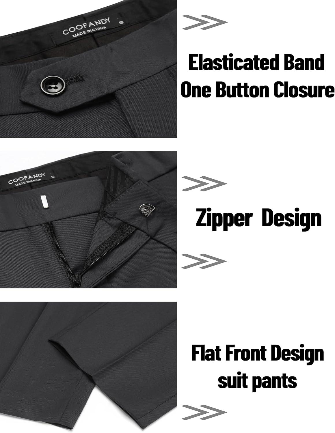 imageCOOFANDY Mens 2 Piece Suits Classic Fit 2 Button Dress Suits Tuxedo Jacket Blazer for Wedding Business Dinner PromDark Grey One