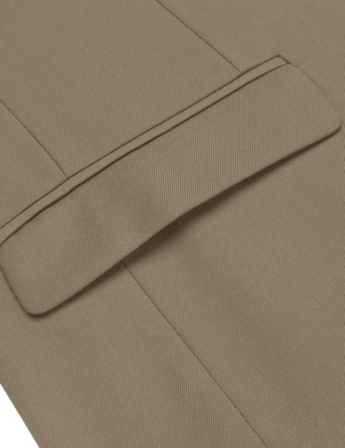 imageCOOFANDY Mens 2 Piece Suits Classic Fit 2 Button Dress Suits Tuxedo Jacket Blazer for Wedding Business Dinner PromDark Khaki