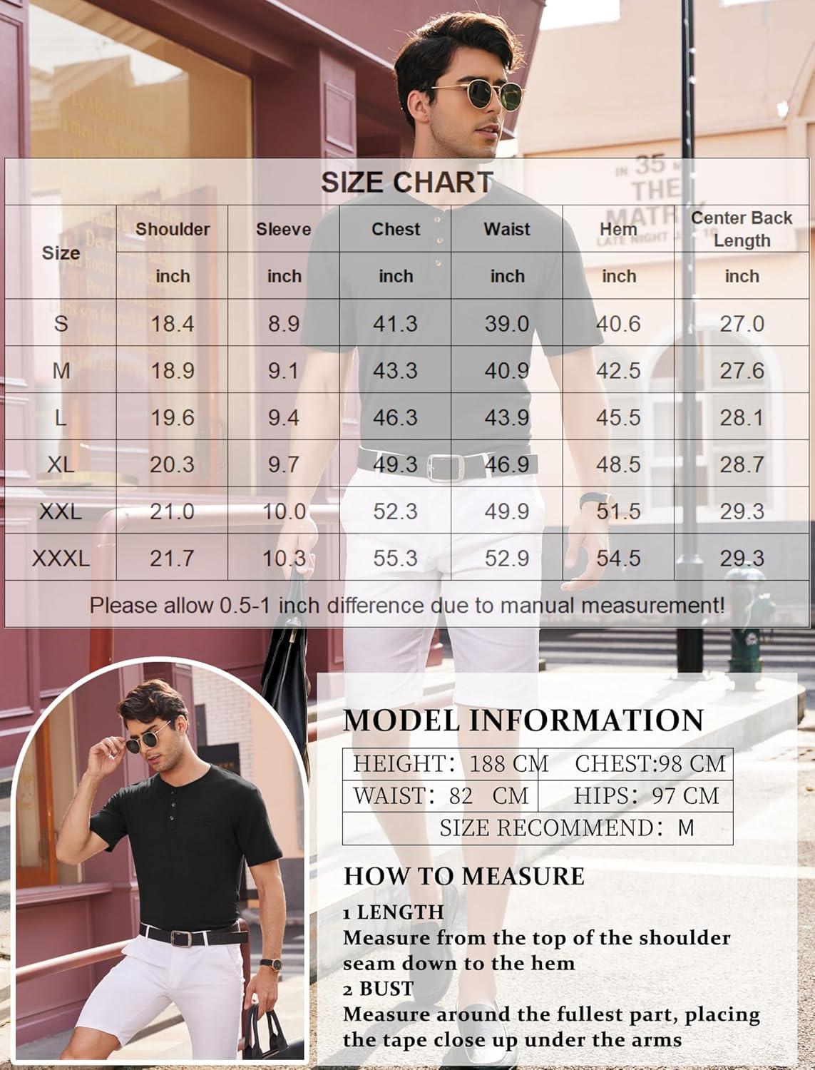 imageCOOFANDY Mens 3 Pack Henley Shirts Short Sleeve Casual Basic Tees Classic Henley Summer Solid T Shirts with Pocket1 Pack Black