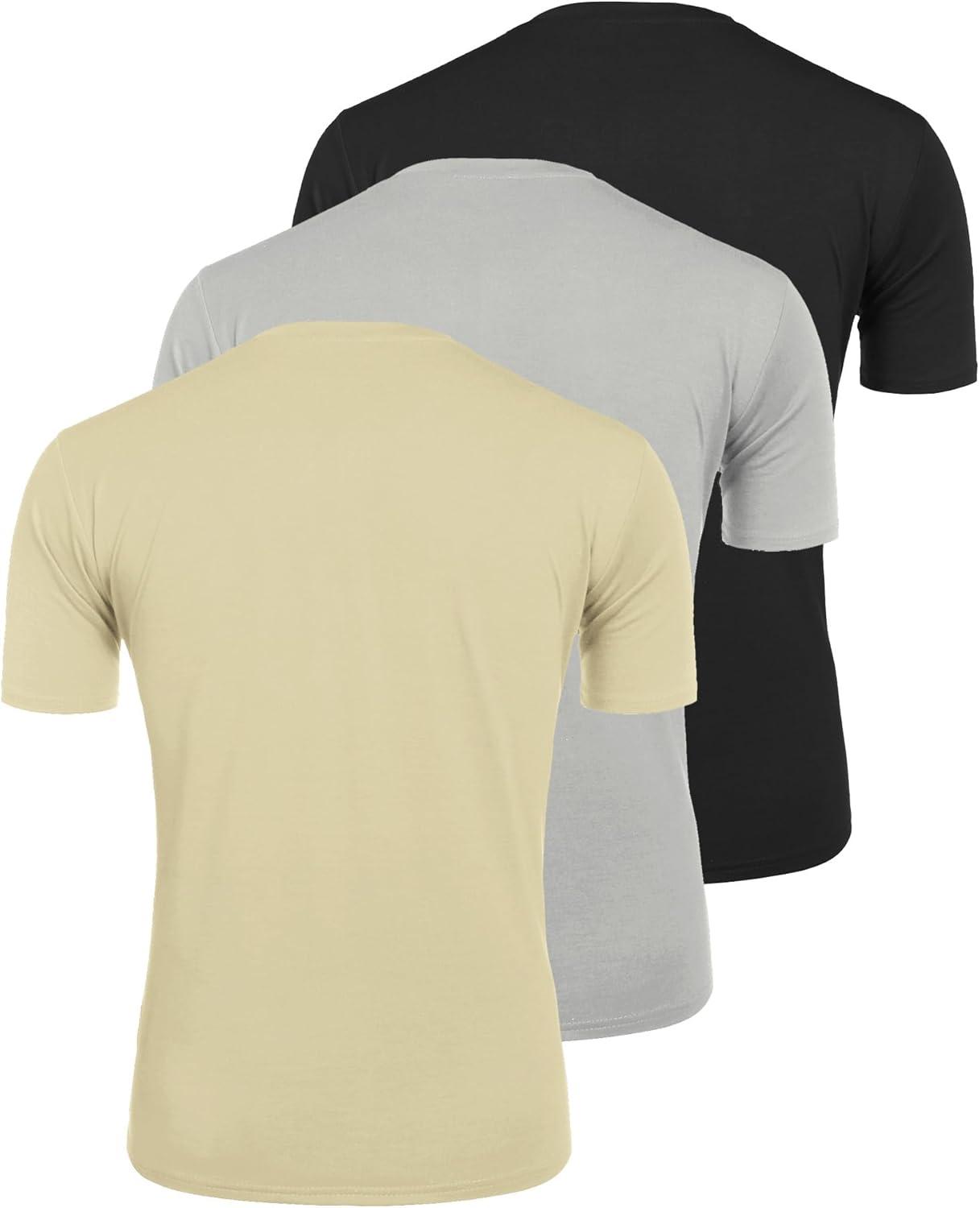 imageCOOFANDY Mens 3 Pack Henley Shirts Short Sleeve Casual Basic Tees Classic Henley Summer Solid T Shirts with PocketGreyDark GreyBlack