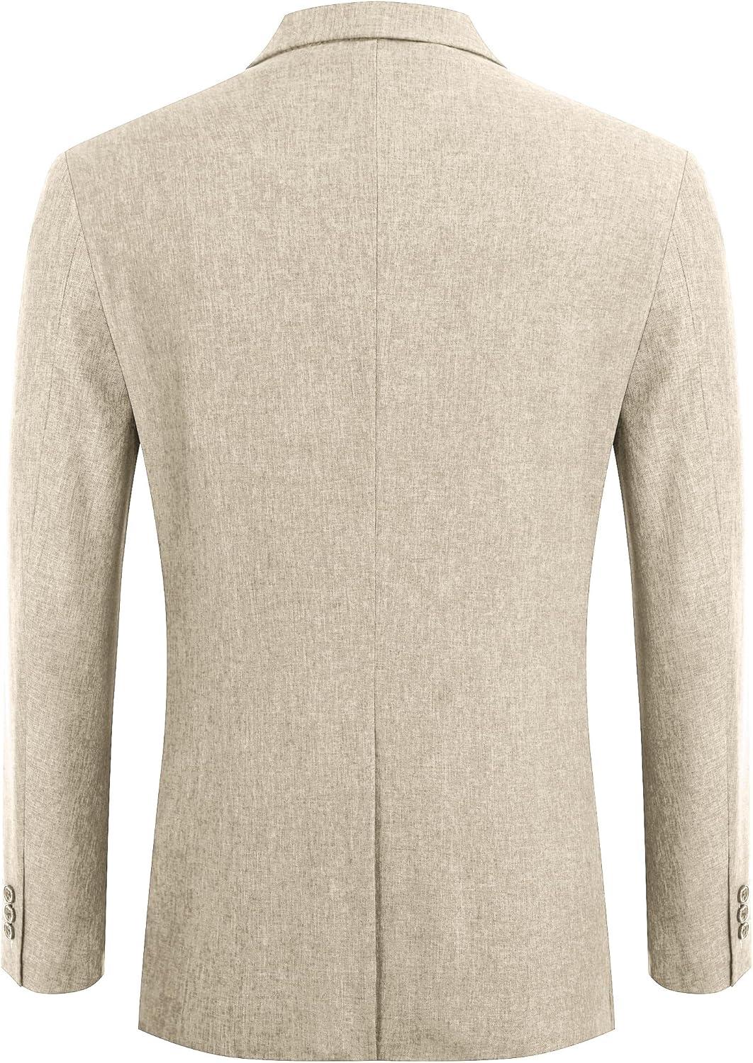 imageCOOFANDY Mens Blazer Casual Two Buttons Sport Coats Lightweight Suit JacketLight Khaki