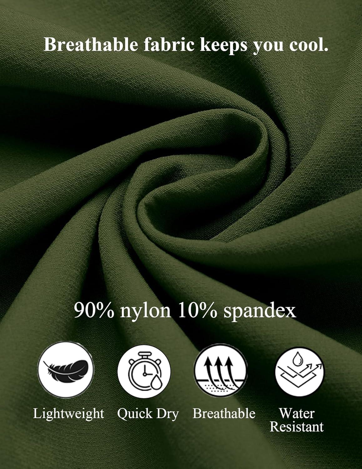 imageCOOFANDY Mens Casual Beach Shorts Summer Elastic Waist Shorts Lightweight Drawstring Golf ShortsArmy Green