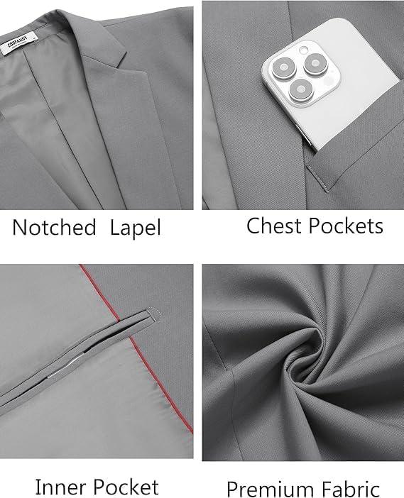 imageCOOFANDY Mens Casual Blazer Lightweight Suit Jacket Slim Fit Sport Coats for MenLight Grey