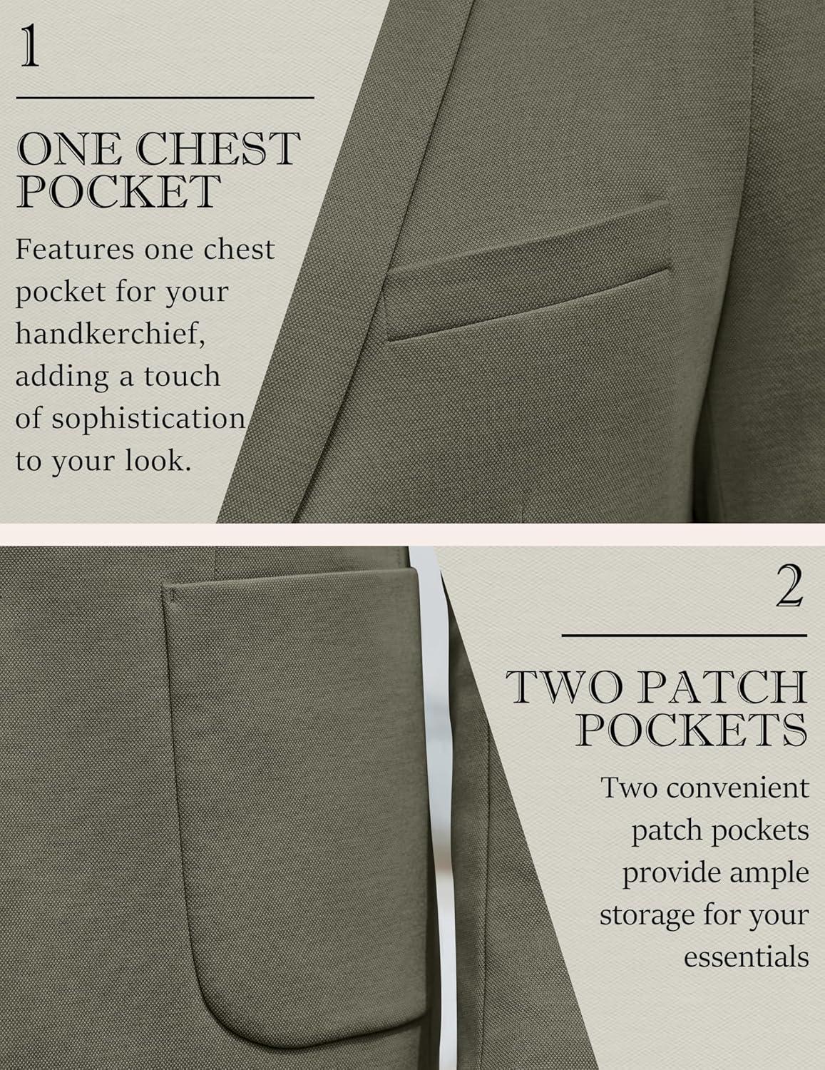 imageCOOFANDY Mens Casual Knit Blazer Slim Fit Lightweight Sport Coat Stretch Two Button Suit JacketArmy Green