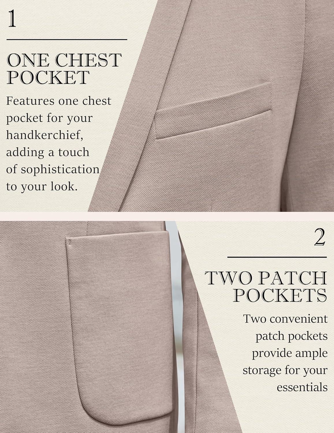 imageCOOFANDY Mens Casual Knit Blazer Slim Fit Lightweight Sport Coat Stretch Two Button Suit JacketKhaki