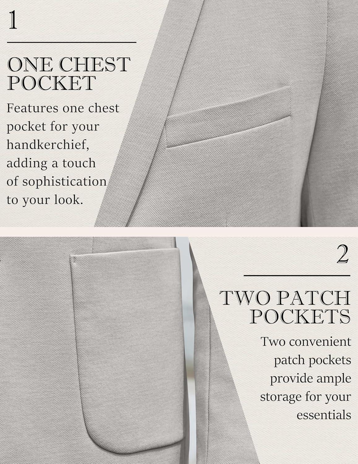 imageCOOFANDY Mens Casual Knit Blazer Slim Fit Lightweight Sport Coat Stretch Two Button Suit JacketLight Grey