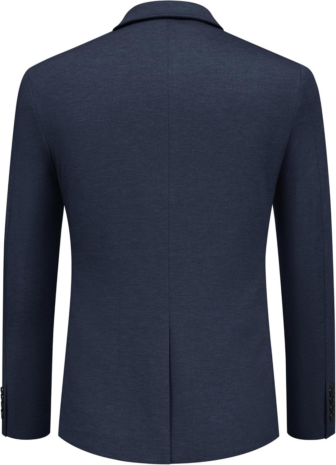 imageCOOFANDY Mens Casual Knit Blazer Two Button Lightweight Sport Coats Suit Jacket01navy Blue