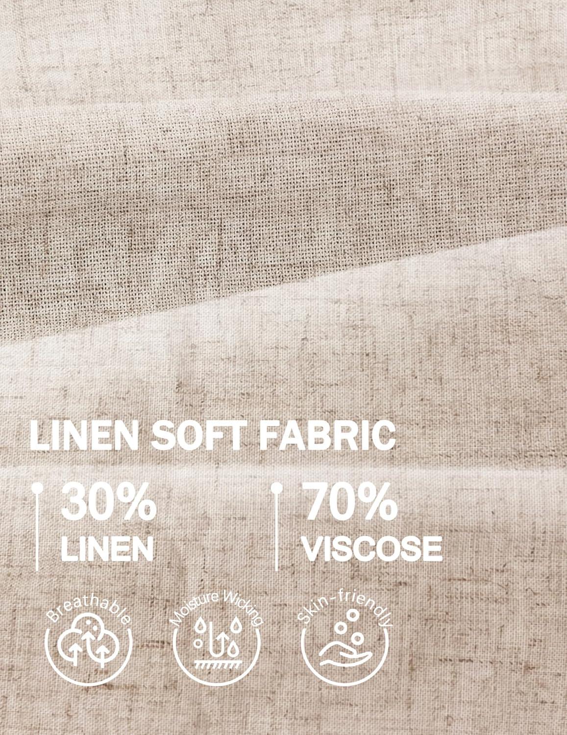 imageCOOFANDY Mens Casual Linen Shorts Elastic Waist Drawstring Loose Fit Summer Beach Vacation Shorts with PocketsZ KhakiBlack