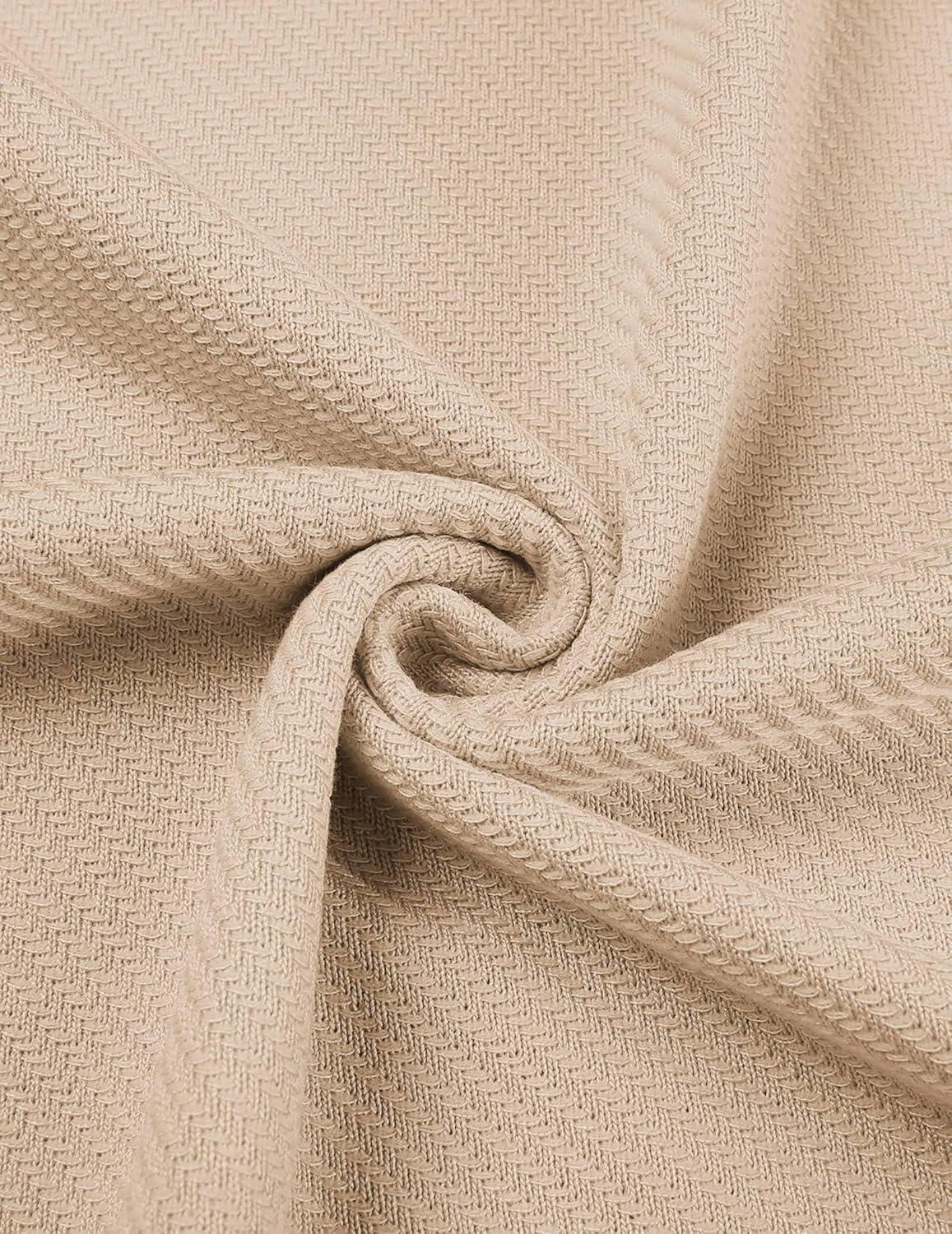 imageCOOFANDY Mens Casual Quarter Zipper Knit Polo Shirts Short Sleeve Summer Beach Shirt Textured Jersey TopsBeige