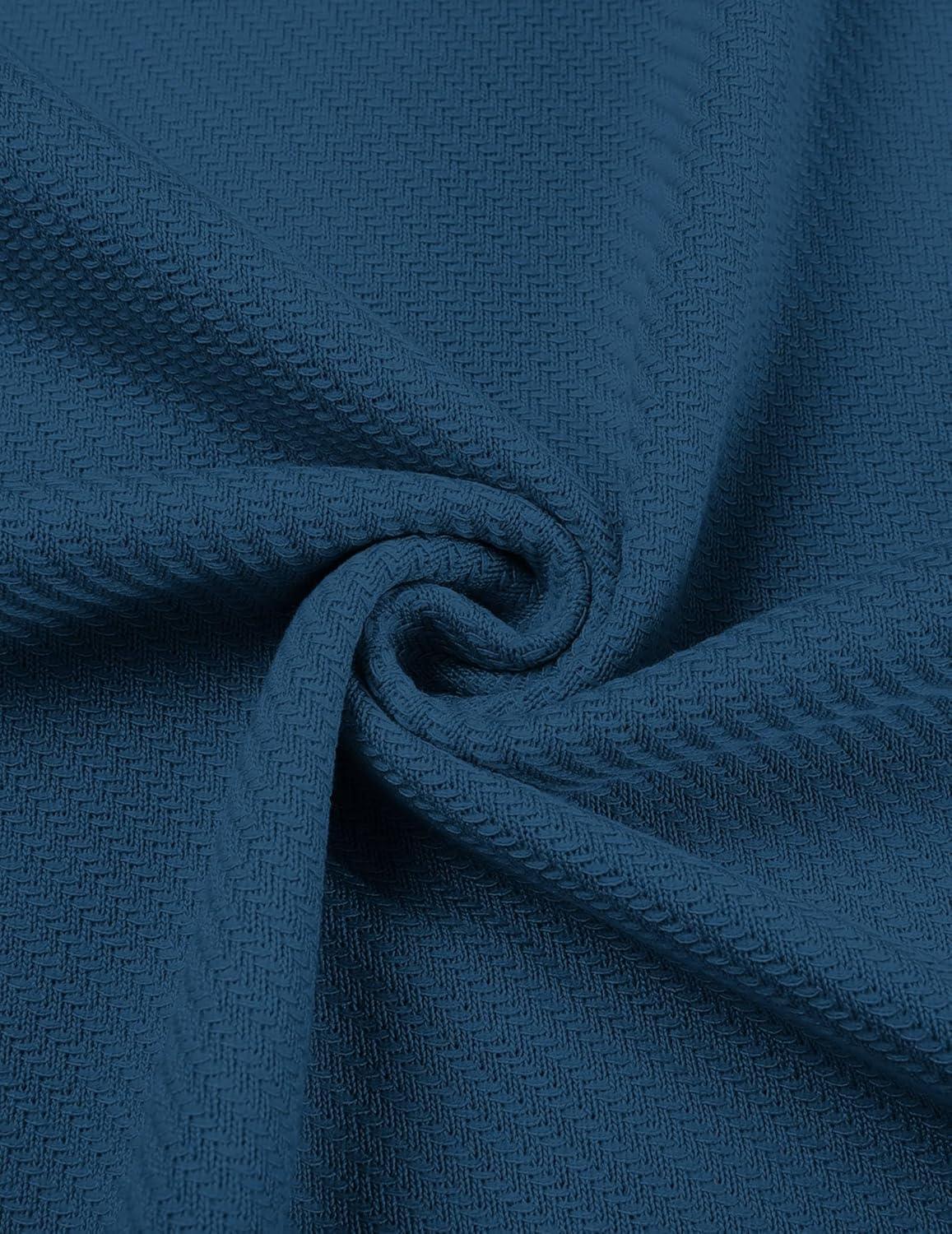 imageCOOFANDY Mens Casual Quarter Zipper Knit Polo Shirts Short Sleeve Summer Beach Shirt Textured Jersey TopsBlue