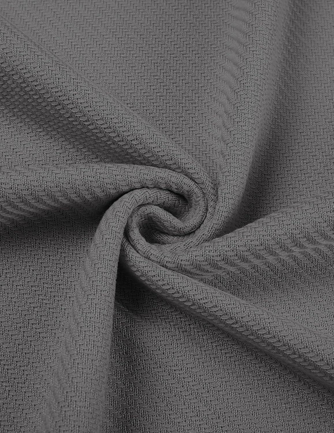 imageCOOFANDY Mens Casual Quarter Zipper Knit Polo Shirts Short Sleeve Summer Beach Shirt Textured Jersey TopsDark Grey