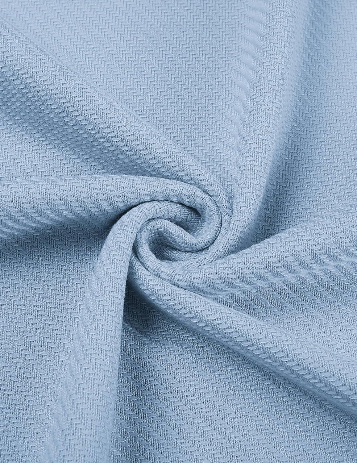 imageCOOFANDY Mens Casual Quarter Zipper Knit Polo Shirts Short Sleeve Summer Beach Shirt Textured Jersey TopsLight Blue