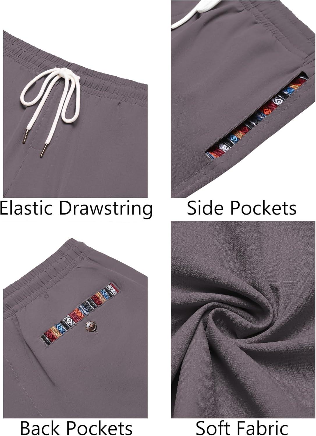 imageCOOFANDY Mens Casual Shorts 5quot Elastic Drawstring Shorts Summer Beach Athletic ShortsDark Grey