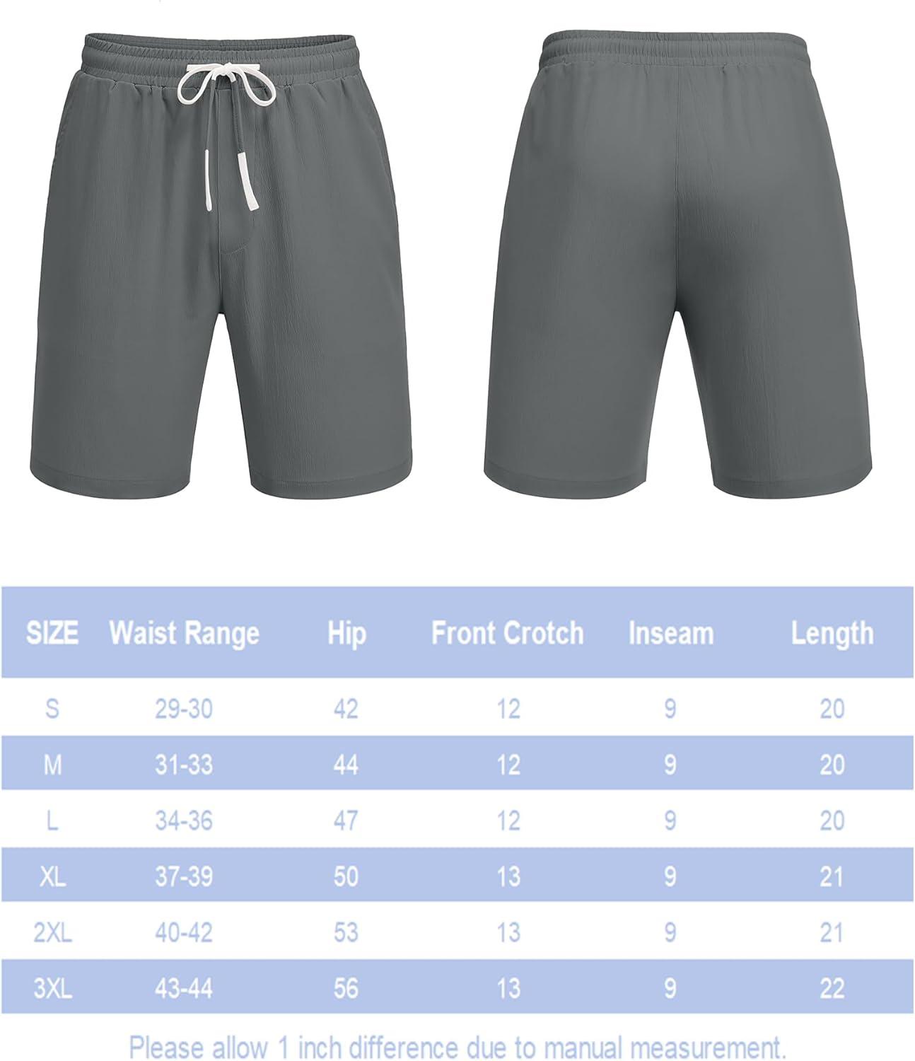 imageCOOFANDY Mens Casual Shorts Drawstring Summer Beach Shorts Lightweight Elastic Waist Vacation Short with PocketsDark Gray