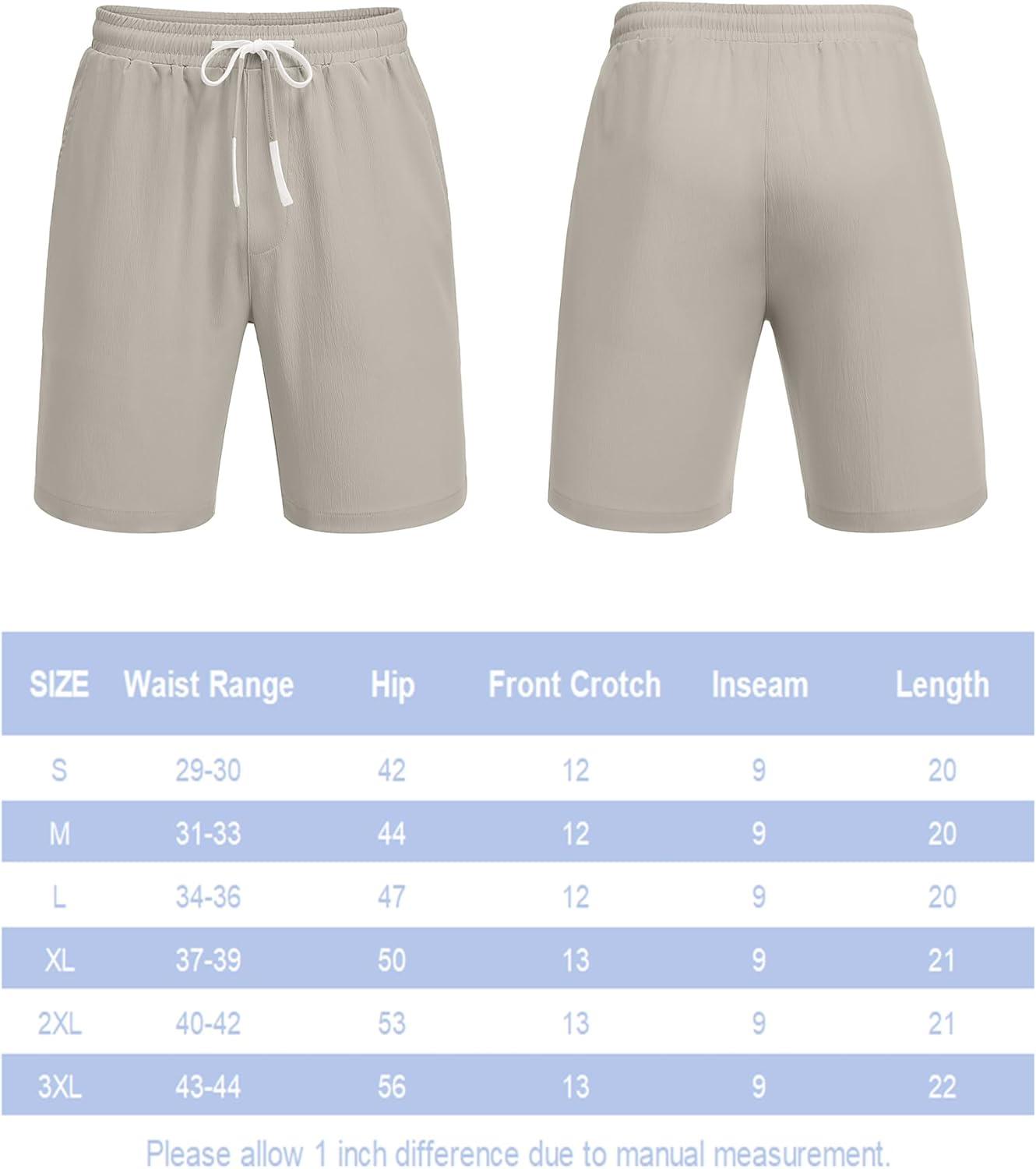 imageCOOFANDY Mens Casual Shorts Drawstring Summer Beach Shorts Lightweight Elastic Waist Vacation Short with PocketsLight Gray