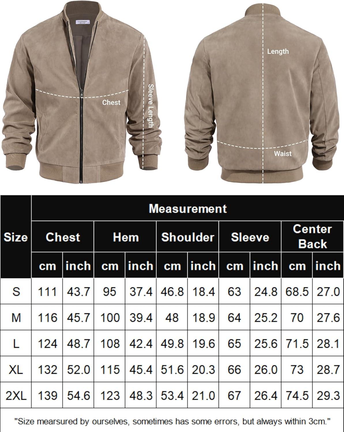 imageCOOFANDY Mens Casual Varsity Jacket Vintage Lightweight Suede Bomber JacketsKhaki
